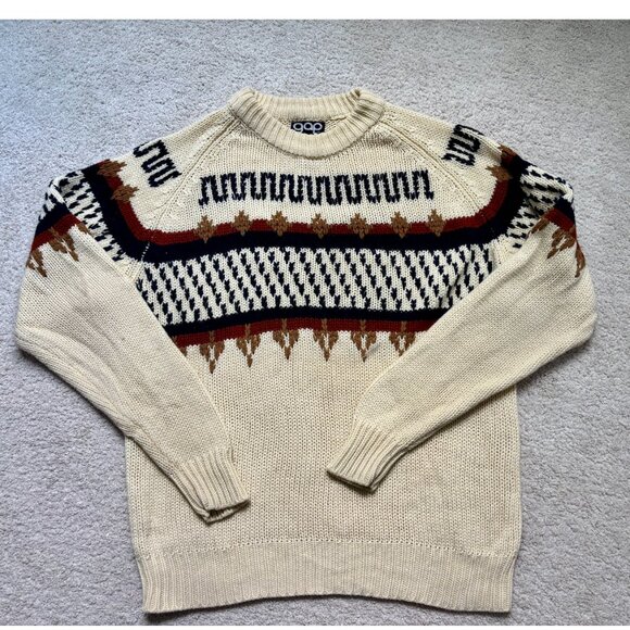 Vintage GAP Nordic Fair Isle Ski Sweater XL - Picture 1 of 13